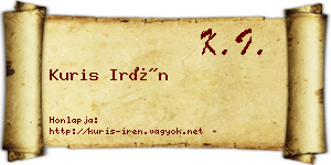 Kuris Irén névjegykártya