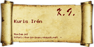 Kuris Irén névjegykártya